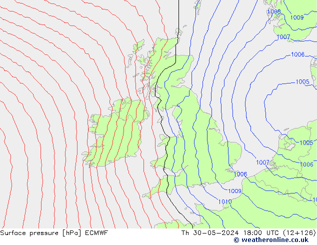 Yer basıncı ECMWF Per 30.05.2024 18 UTC