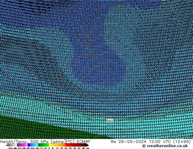 Height/Temp. 500 hPa ECMWF St 29.05.2024 12 UTC