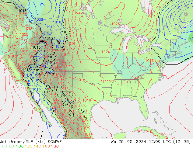 Corrente a getto ECMWF mer 29.05.2024 12 UTC