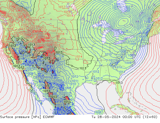 Yer basıncı ECMWF Sa 28.05.2024 00 UTC