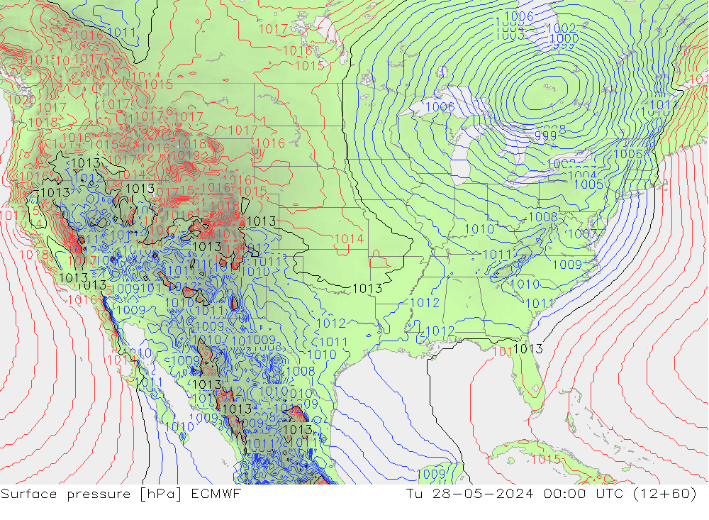 Bodendruck ECMWF Di 28.05.2024 00 UTC