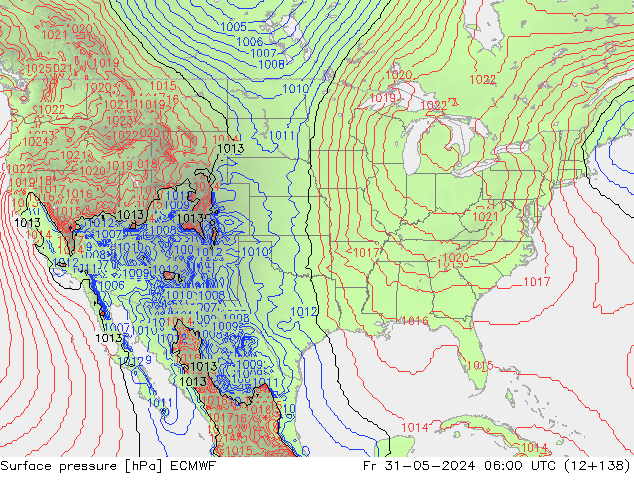 Surface pressure ECMWF Fr 31.05.2024 06 UTC