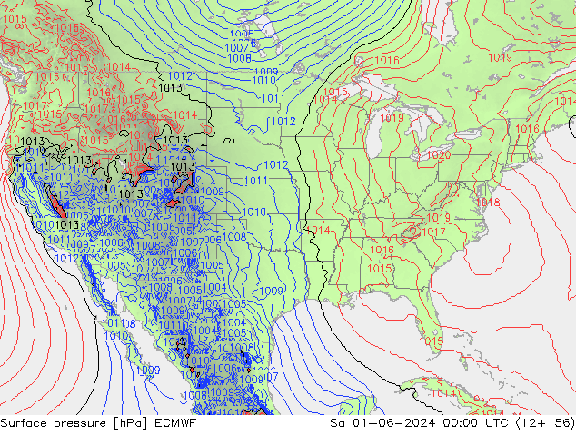 ciśnienie ECMWF so. 01.06.2024 00 UTC