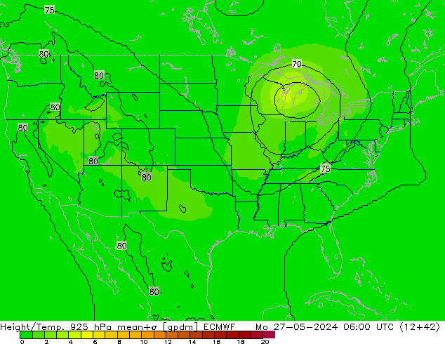 Height/Temp. 925 hPa ECMWF  27.05.2024 06 UTC