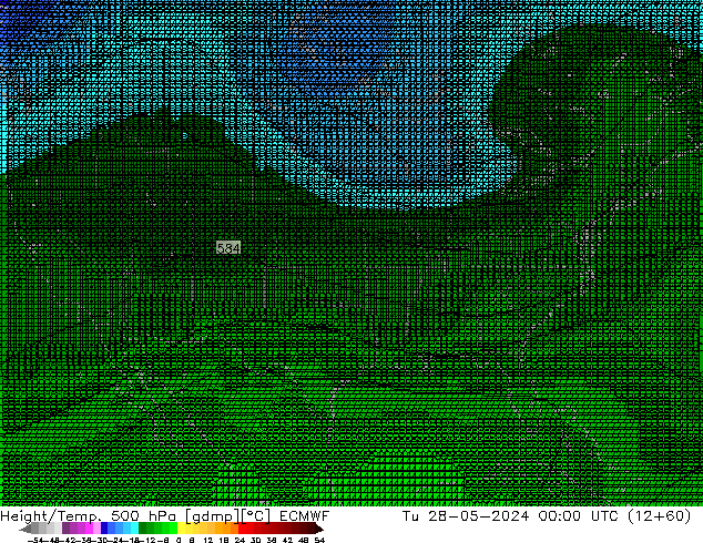 Height/Temp. 500 hPa ECMWF Di 28.05.2024 00 UTC