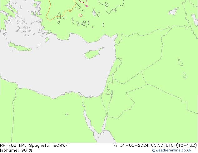RV 700 hPa Spaghetti ECMWF vr 31.05.2024 00 UTC