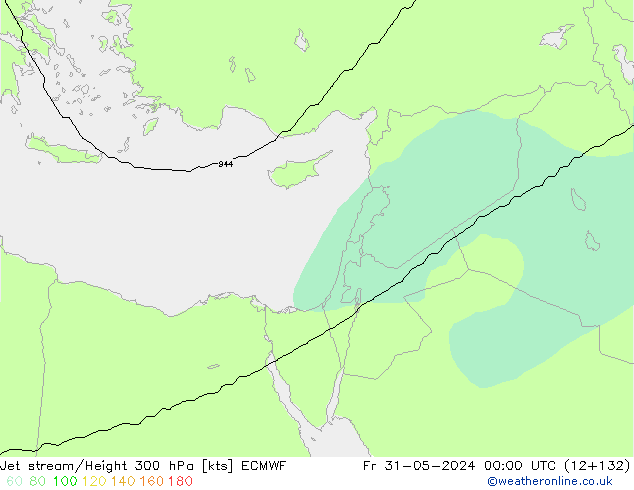 Jet stream/Height 300 hPa ECMWF Pá 31.05.2024 00 UTC