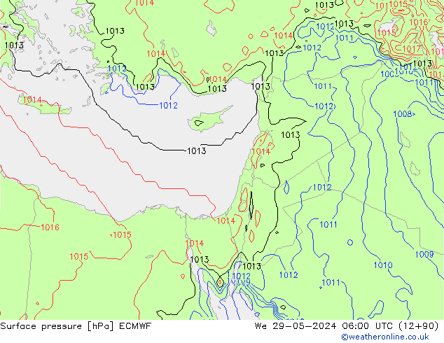 Bodendruck ECMWF Mi 29.05.2024 06 UTC