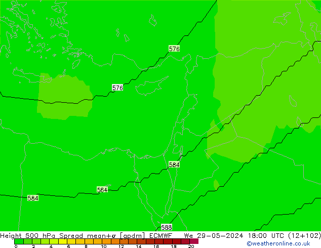 Height 500 hPa Spread ECMWF We 29.05.2024 18 UTC