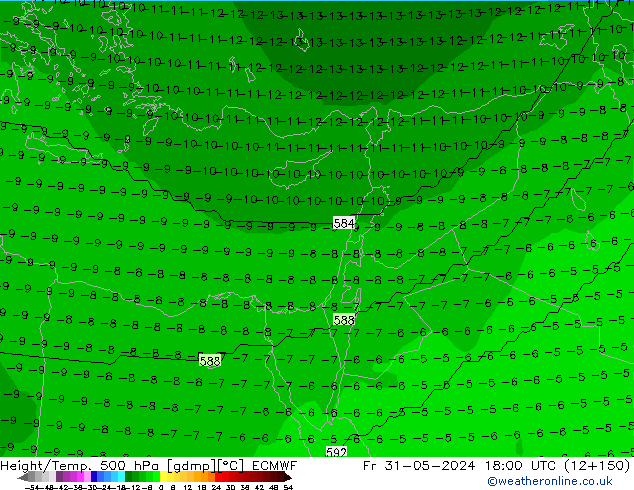 Geop./Temp. 500 hPa ECMWF vie 31.05.2024 18 UTC