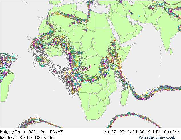 Height/Temp. 925 hPa ECMWF Po 27.05.2024 00 UTC