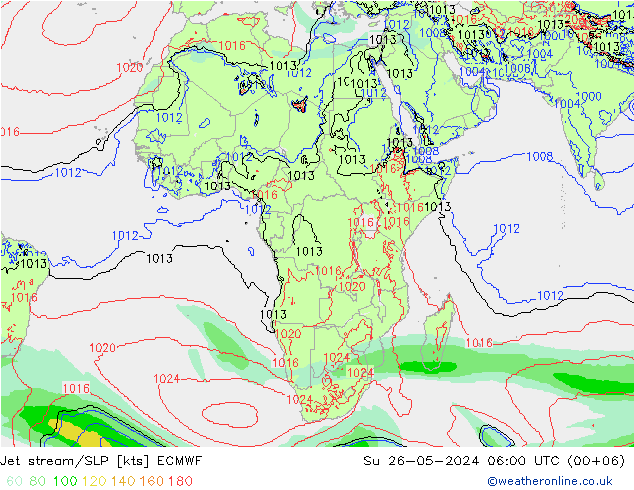 Prąd strumieniowy ECMWF nie. 26.05.2024 06 UTC