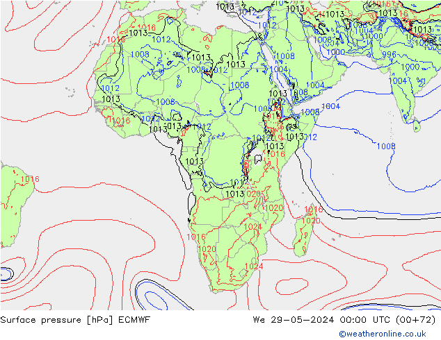 приземное давление ECMWF ср 29.05.2024 00 UTC