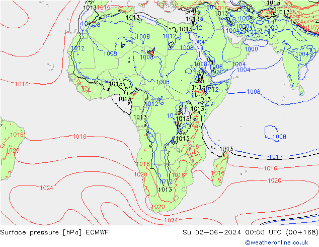 Bodendruck ECMWF So 02.06.2024 00 UTC