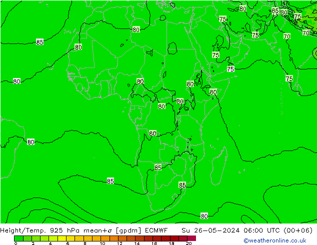 Height/Temp. 925 hPa ECMWF So 26.05.2024 06 UTC