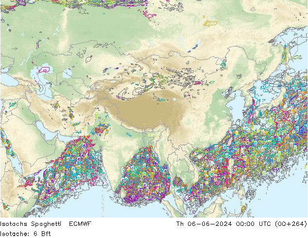Eşrüzgar Hızları Spaghetti ECMWF Per 06.06.2024 00 UTC
