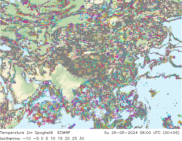 карта температуры Spaghetti ECMWF Вс 26.05.2024 06 UTC