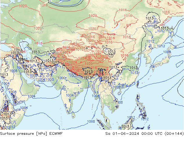 Atmosférický tlak ECMWF So 01.06.2024 00 UTC