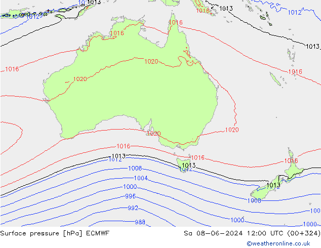 ciśnienie ECMWF so. 08.06.2024 12 UTC