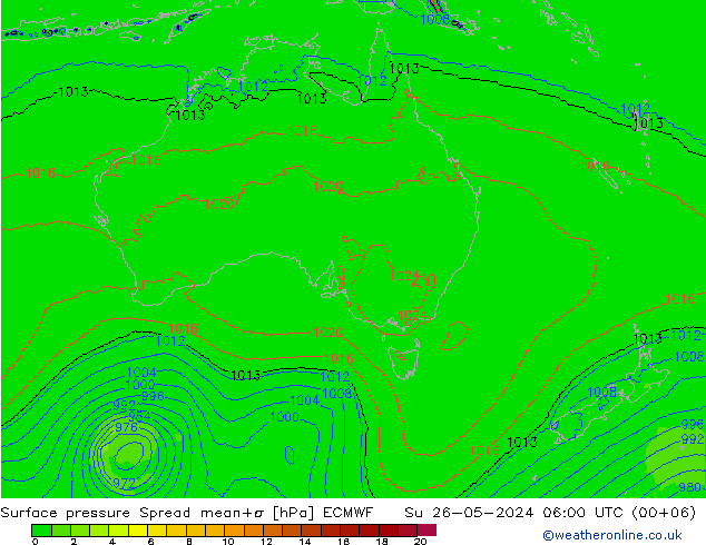 pressão do solo Spread ECMWF Dom 26.05.2024 06 UTC