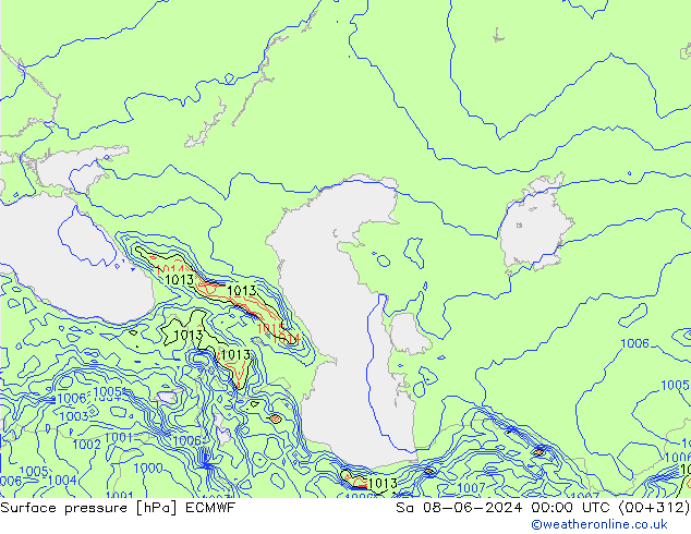 Atmosférický tlak ECMWF So 08.06.2024 00 UTC