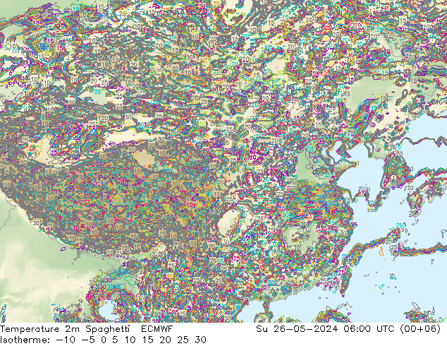 Temperatuurkaart Spaghetti ECMWF zo 26.05.2024 06 UTC