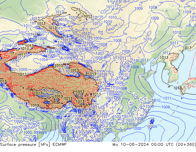 pression de l'air ECMWF lun 10.06.2024 00 UTC