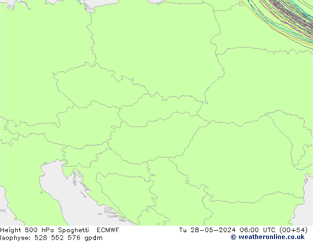 500 hPa Yüksekliği Spaghetti ECMWF Sa 28.05.2024 06 UTC
