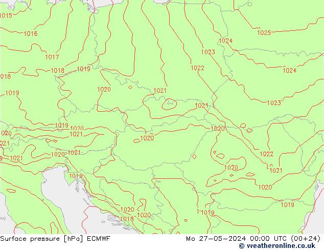 Surface pressure ECMWF Mo 27.05.2024 00 UTC