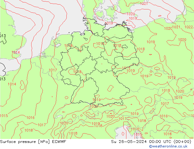 地面气压 ECMWF 星期日 26.05.2024 00 UTC