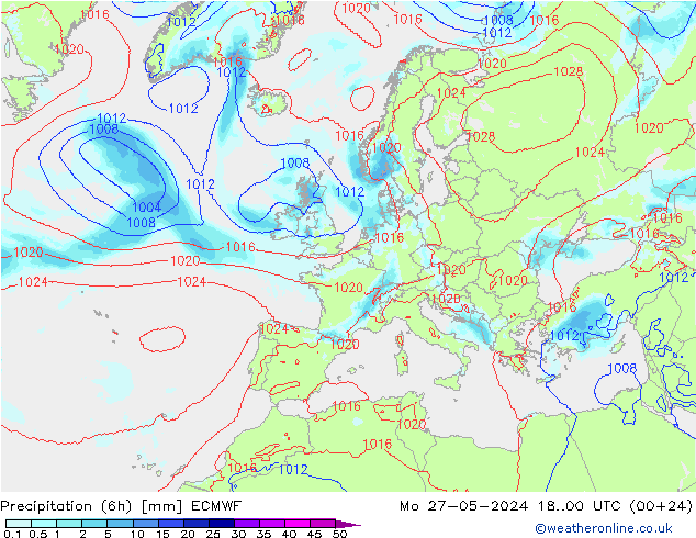 Nied. akkumuliert (6Std) ECMWF Mo 27.05.2024 00 UTC