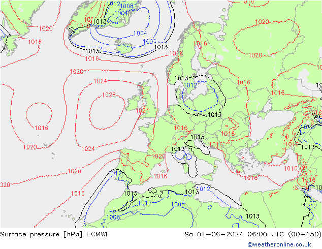 Luchtdruk (Grond) ECMWF za 01.06.2024 06 UTC