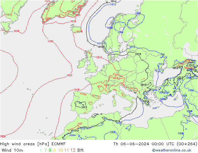 Sturmfelder ECMWF Do 06.06.2024 00 UTC