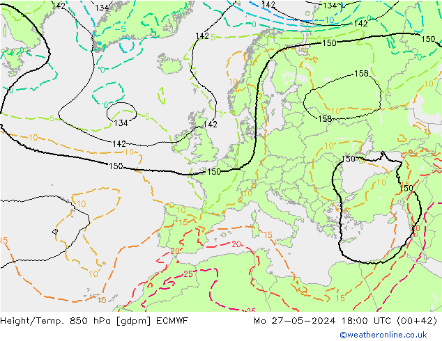 Height/Temp. 850 hPa ECMWF  27.05.2024 18 UTC