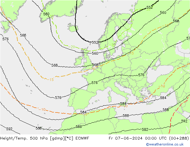 Height/Temp. 500 hPa ECMWF pt. 07.06.2024 00 UTC