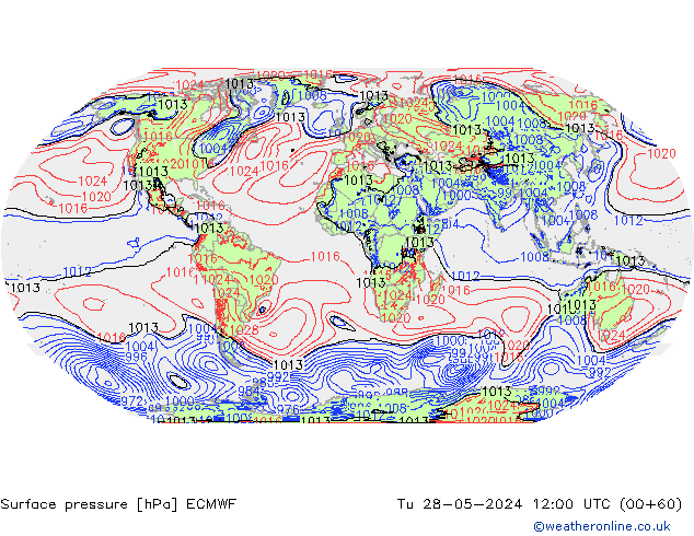 pressão do solo ECMWF Ter 28.05.2024 12 UTC