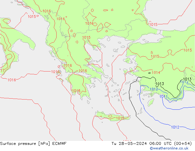 Presión superficial ECMWF mar 28.05.2024 06 UTC