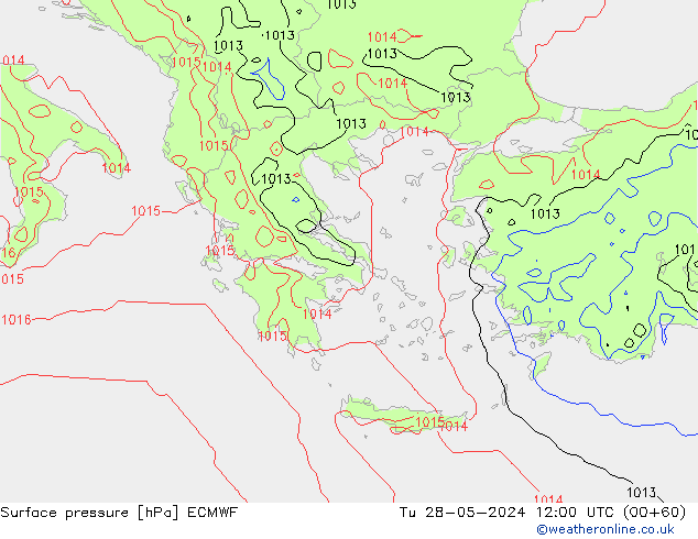 Surface pressure ECMWF Tu 28.05.2024 12 UTC