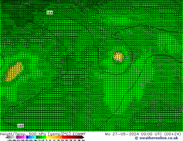 Géop./Temp. 500 hPa ECMWF lun 27.05.2024 00 UTC