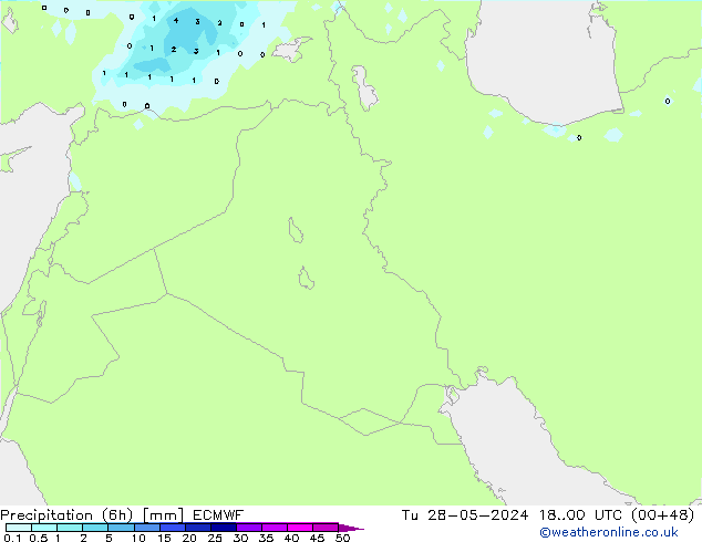 Nied. akkumuliert (6Std) ECMWF Di 28.05.2024 00 UTC