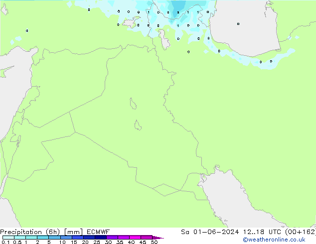 Précipitation (6h) ECMWF sam 01.06.2024 18 UTC