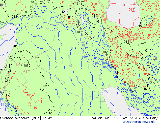 Yer basıncı ECMWF Paz 26.05.2024 06 UTC