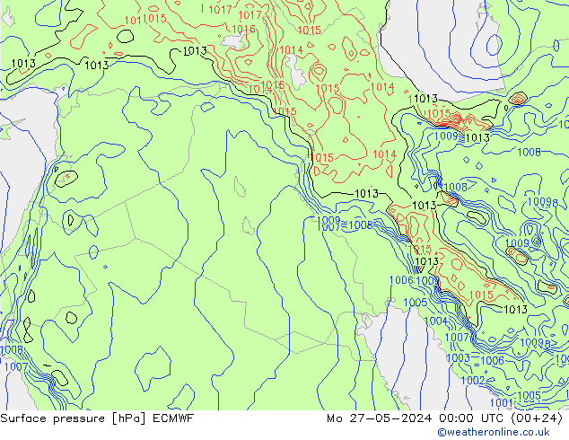 pression de l'air ECMWF lun 27.05.2024 00 UTC