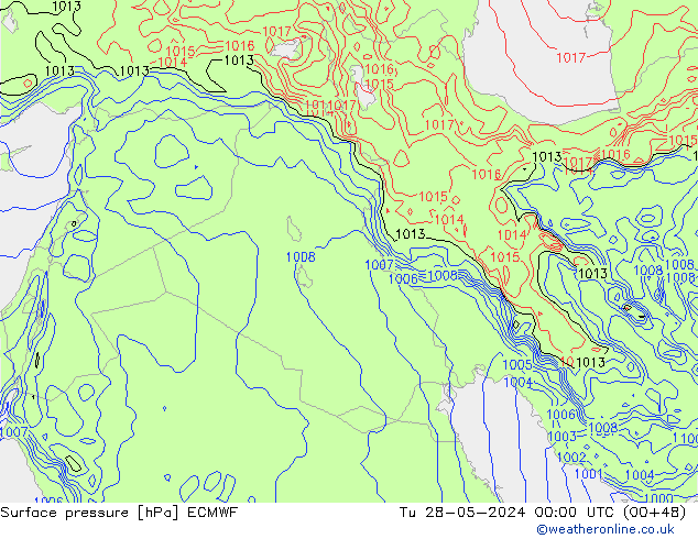 Surface pressure ECMWF Tu 28.05.2024 00 UTC