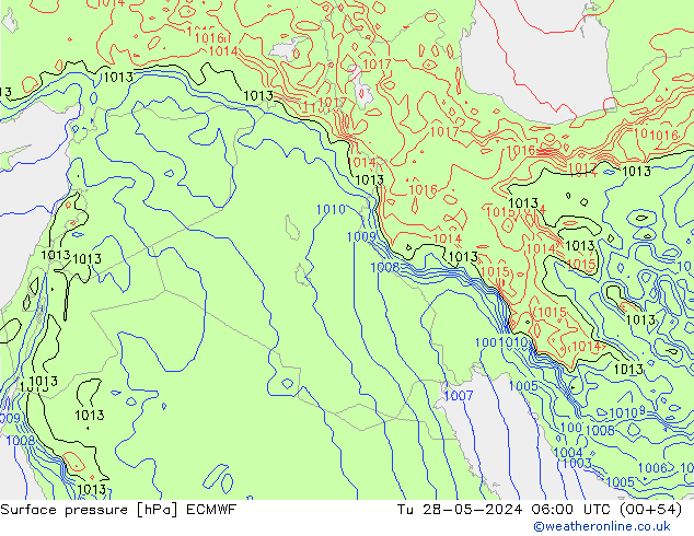 Luchtdruk (Grond) ECMWF di 28.05.2024 06 UTC