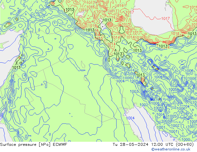 Pressione al suolo ECMWF mar 28.05.2024 12 UTC