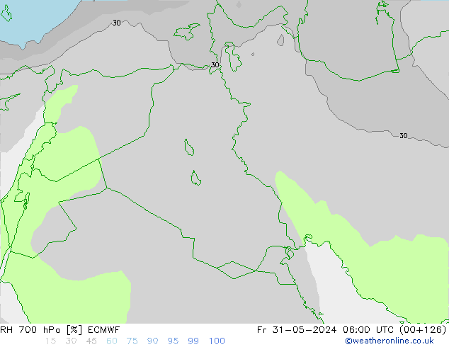 RH 700 hPa ECMWF ven 31.05.2024 06 UTC