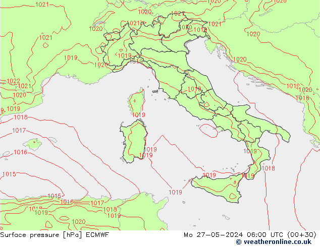 Surface pressure ECMWF Mo 27.05.2024 06 UTC