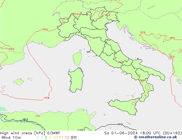 yüksek rüzgarlı alanlar ECMWF Cts 01.06.2024 18 UTC