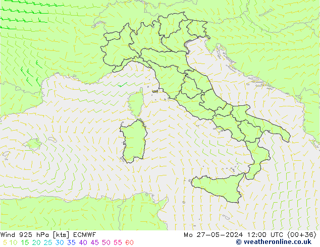 Wind 925 hPa ECMWF Mo 27.05.2024 12 UTC